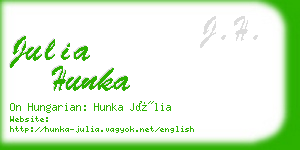 julia hunka business card